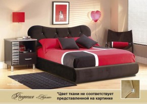 Кровать Феодосия 1400 со стразами в к/з "Классик 307 коричневый" серия Норма, основание, ПМ, дно ЛДСП в Южноуральске - yuzhnouralsk.ok-mebel.com | фото