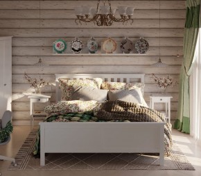 Кровать Кантри двухспальная 180х200, массив сосны, цвет белый в Южноуральске - yuzhnouralsk.ok-mebel.com | фото 4