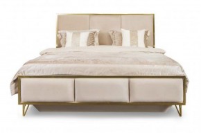 Кровать Lara 1600 с мягким изголовьем + основание (белый глянец) в Южноуральске - yuzhnouralsk.ok-mebel.com | фото 1