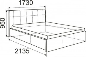 Кровать Изабелла с латами Newtone light beige 1400x2000 в Южноуральске - yuzhnouralsk.ok-mebel.com | фото 2