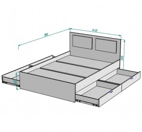 Кровать Ольга L35 (1400) 4 ящика в Южноуральске - yuzhnouralsk.ok-mebel.com | фото 2