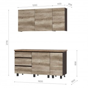 Кухня Энигма 1.6 м (венге/дуб каньон) в Южноуральске - yuzhnouralsk.ok-mebel.com | фото 5