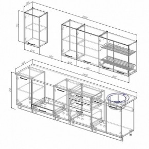 Кухонный гарнитур Антрацит 2800 (Стол. 26мм) в Южноуральске - yuzhnouralsk.ok-mebel.com | фото 2