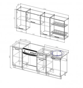 Кухонный гарнитур Бланка 2000 (Стол. 26мм) в Южноуральске - yuzhnouralsk.ok-mebel.com | фото 2