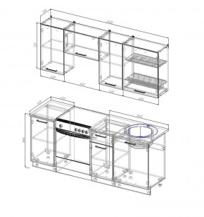 Кухонный гарнитур Бланка 2000 (Стол. 38мм) в Южноуральске - yuzhnouralsk.ok-mebel.com | фото 2