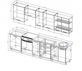 Кухонный гарнитур Графика 3000 (Стол. 26мм) в Южноуральске - yuzhnouralsk.ok-mebel.com | фото 2