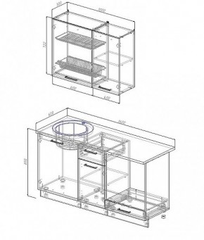 Кухонный гарнитур Жемчуг 1600 (Стол. 38мм) в Южноуральске - yuzhnouralsk.ok-mebel.com | фото 2