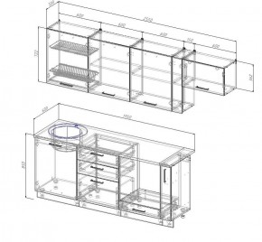 Кухонный гарнитур Жемчуг 2550 (Стол. 26мм) в Южноуральске - yuzhnouralsk.ok-mebel.com | фото 2