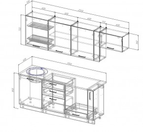 Кухонный гарнитур Жемчуг 2550 (Стол. 38мм) в Южноуральске - yuzhnouralsk.ok-mebel.com | фото 2