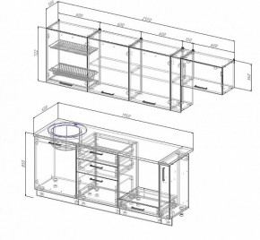 Кухонный гарнитур Лофт 2550 (Стол. 26мм) в Южноуральске - yuzhnouralsk.ok-mebel.com | фото 2