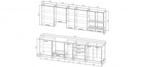 Кухонный гарнитур Меренга 3000 h950 (Стол. 38мм) в Южноуральске - yuzhnouralsk.ok-mebel.com | фото 2