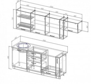 Кухонный гарнитур Шампань 2550 (Стол. 26мм) в Южноуральске - yuzhnouralsk.ok-mebel.com | фото 2