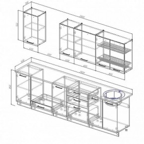 Кухонный гарнитур Шампань 2800 (Стол. 26мм) в Южноуральске - yuzhnouralsk.ok-mebel.com | фото 2