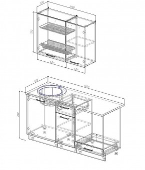 Кухонный гарнитур Вегас 1600 (Стол. 26мм) в Южноуральске - yuzhnouralsk.ok-mebel.com | фото 2