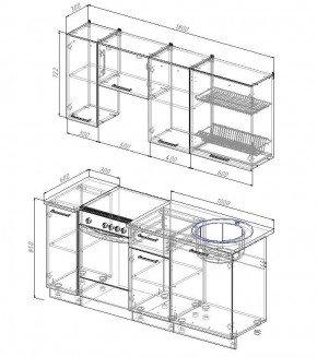 Кухонный гарнитур Вегас 1800 (Стол. 38мм) в Южноуральске - yuzhnouralsk.ok-mebel.com | фото 2