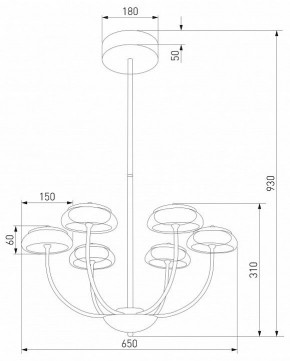 Люстра на штанге Eurosvet Fungo 50388 LED черный в Южноуральске - yuzhnouralsk.ok-mebel.com | фото 4