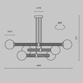 Люстра на штанге Maytoni Teatro MOD287PL-06BS в Южноуральске - yuzhnouralsk.ok-mebel.com | фото 3