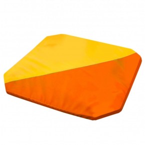 Мат гимнастический 1,3x1,3x0,05м складной скошенные углы цв.оранжевый-желтый в Южноуральске - yuzhnouralsk.ok-mebel.com | фото 1
