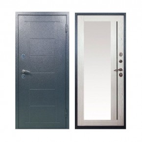 Металлическая дверь ТИТАН (МЕТАЛЛ-ПАНЕЛЬ) Зеркало/Букле графит + Штамп/Лиственница в Южноуральске - yuzhnouralsk.ok-mebel.com | фото