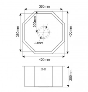 Мойка D400G Octavia MELANA Profline 1,2/200 ЗОЛОТО врезная фигурная D400G в Южноуральске - yuzhnouralsk.ok-mebel.com | фото 3