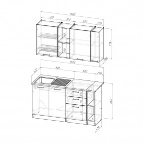 ОЛЬГА Кухонный гарнитур Нормал 4 (1500 мм ) в Южноуральске - yuzhnouralsk.ok-mebel.com | фото 2
