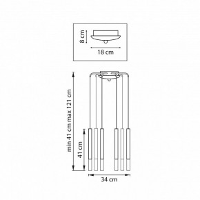 Подвесная люстра Lightstar Tubo L8T747133 в Южноуральске - yuzhnouralsk.ok-mebel.com | фото 3