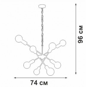 Подвесная люстра Vitaluce V4750 V4750-1/8 в Южноуральске - yuzhnouralsk.ok-mebel.com | фото 2