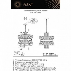 Подвесной светильник Aployt Virzhiniya APL.781.03.12 в Южноуральске - yuzhnouralsk.ok-mebel.com | фото 3