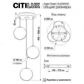 Подвесной светильник Citilux Адам Смарт CL228A033 в Южноуральске - yuzhnouralsk.ok-mebel.com | фото 9