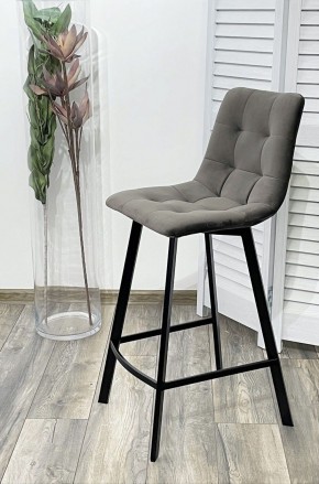 Полубарный стул CHILLI-QB SQUARE графит #14, велюр / черный каркас (H=66cm) М-City в Южноуральске - yuzhnouralsk.ok-mebel.com | фото 2