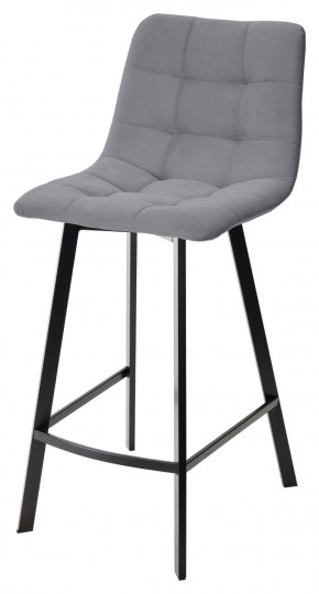 Полубарный стул CHILLI-QB SQUARE серый #27, велюр / черный каркас (H=66cm) М-City в Южноуральске - yuzhnouralsk.ok-mebel.com | фото