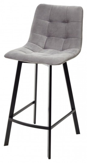 Полубарный стул CHILLI-QB SQUARE светло-серый #26, велюр / черный каркас (H=66cm) М-City в Южноуральске - yuzhnouralsk.ok-mebel.com | фото