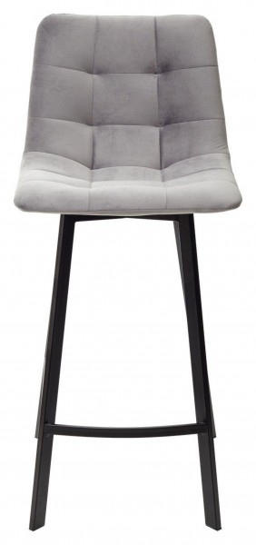 Полубарный стул CHILLI-QB SQUARE светло-серый #26, велюр / черный каркас (H=66cm) М-City в Южноуральске - yuzhnouralsk.ok-mebel.com | фото 3