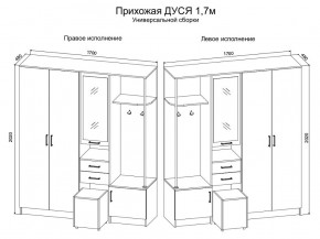 Прихожая Дуся 1.7 УНИ (Дуб Бунратти/Белый Бриллиант) в Южноуральске - yuzhnouralsk.ok-mebel.com | фото 2