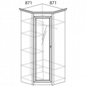 Шкаф угловой №641 "Флоренция" Фасад глухой (угол 871*871) Дуб оксфорд в Южноуральске - yuzhnouralsk.ok-mebel.com | фото 2