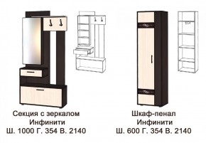 ИНФИНИТИ Прихожая (Секция с зеркалом + шкаф-пенал) в Южноуральске - yuzhnouralsk.ok-mebel.com | фото 3