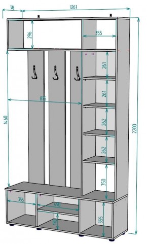 Прихожая с зеркалом V19_M в Южноуральске - yuzhnouralsk.ok-mebel.com | фото 2