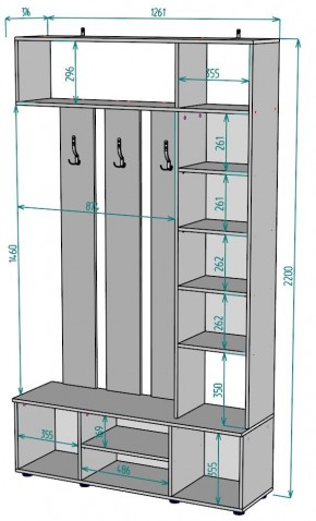 Прихожая с зеркалом V20_M в Южноуральске - yuzhnouralsk.ok-mebel.com | фото 2