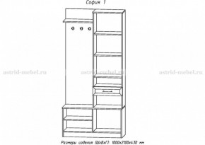 Прихожая София 1 в Южноуральске - yuzhnouralsk.ok-mebel.com | фото 2