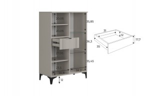 РИЧ Комод 2 со стеклом в Южноуральске - yuzhnouralsk.ok-mebel.com | фото 3