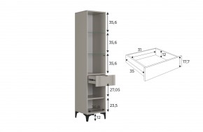 РИЧ Шкаф однодверный со стеклом в Южноуральске - yuzhnouralsk.ok-mebel.com | фото 3