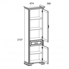 Шкаф 2D1S, MONAKO, цвет Сосна винтаж/дуб анкона в Южноуральске - yuzhnouralsk.ok-mebel.com | фото 3