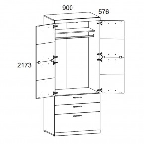 Шкаф 2D3S OSKAR , цвет дуб Санремо в Южноуральске - yuzhnouralsk.ok-mebel.com | фото 3