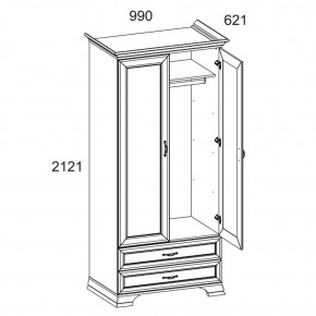 Шкаф 2DG2S, TIFFANY, цвет вудлайн кремовый в Южноуральске - yuzhnouralsk.ok-mebel.com | фото 3