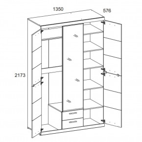 Шкаф 3D2S Z OSKAR , цвет дуб Санремо в Южноуральске - yuzhnouralsk.ok-mebel.com | фото 3