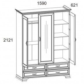 Шкаф 3D4S Z, TIFFANY, цвет вудлайн кремовый в Южноуральске - yuzhnouralsk.ok-mebel.com | фото 2