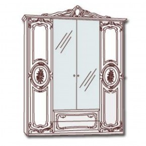 Шкаф 4-х дверный с зеркалами (01.144) Роза (могано) в Южноуральске - yuzhnouralsk.ok-mebel.com | фото 3