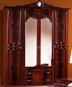 Шкаф 4-х дверный с зеркалами (03.144) Ольга (могано) в Южноуральске - yuzhnouralsk.ok-mebel.com | фото