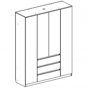 Шкаф 4-ств. с 3 ящиками "Бьянко" в Южноуральске - yuzhnouralsk.ok-mebel.com | фото 3