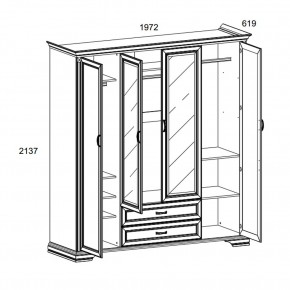 Шкаф 4D2S Z , MONAKO, цвет Сосна винтаж в Южноуральске - yuzhnouralsk.ok-mebel.com | фото